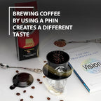 TRUNG NGUYEN LEGEND Vietnamese Pour Over Filter Set, Traditional Phin Drip Coffee Maker, Portable Reusable Coffee Press (Black)