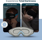 MyHalos® Sleep Mask – 3D Blackout Eye Mask for Women & Men, Side Sleepers, Zero Pressure Memory Foam Eyelash Friendly, Breathable,Award-Winning Sleep Aid for Travel (Grey, 1 Count (Pack of 1))