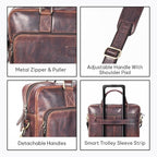 VALENCHI Leather Laptop Messenger Bag for Men