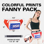 American Flag Fanny Pack I 4th of July Bum Bag Crossbody - Flag For Halloween costumes - USA Fanny Pack for 4th of July accessories for women