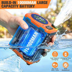 2026 Upgraded Portable Camping Shower with Portable Shower Pan,10000Mah Rechargeable Portable Shower Head with Camp Shower Floor,Outdoor Shower Pan with Drain Hose,5 Spray Portable Shower Pump