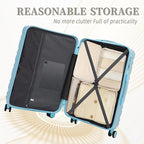 Luggage Sets 3 Piece with Double Spinner Wheels, Carry on Hardshell ABS Suitcases Set with TSA Lock, Lghtweight Checked Luggage for Different Travelling (Blue, 20"/24"/28")