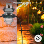 [ETL Listed] Cable Matters 2-Pack 3 Way Outdoor Plug Splitter 15A 1875W (Indoor/Outdoor Multi Plug Outlet, 3 Way Outlet Adapter) in Green