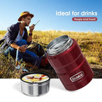 Insulated Food Jar Set – 25.4oz & 17oz Stainless Steel Containers with Folding Spoon and Carrying Bags – Leak-Proof, Keeps Food Hot or Cold for up to 12 Hours – Ideal for Work, School, Travel