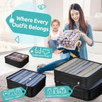 ALL INCLUDED - 12 Set Packing Cubes for Suitcases Carry On, Travel Essentials/Accessories Luggage Organizer Bags Set, Includes Cubes, Shoes Bag, Matte Cosmetic Bag, Zipper Bags