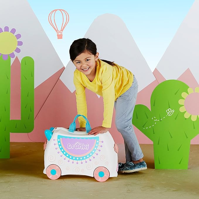 Trunki Hand Luggage and Children's Suitcase for Sitting On | Children's Risen Gift for Girls and Boys | Trolley, Pink