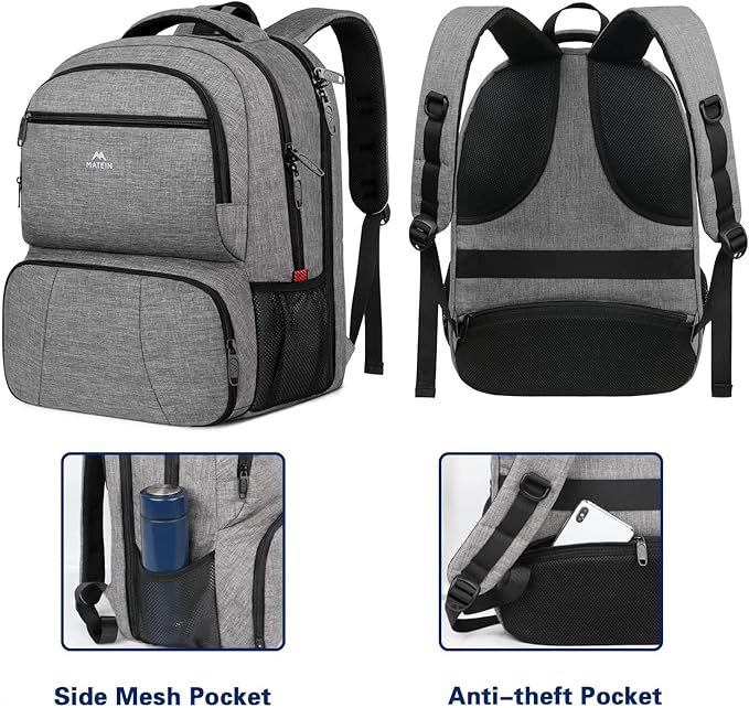 MATEIN Lunch Backpack, 17 inch Insulated Cooler Backpack with for Women Men, Water Resistant College Lunch Box Backpack with Laptop Compartment for Work Picnic Travel Beach, Gifts