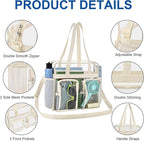 XCU Clear Bag for Stadium Events 12x6x12 Large Clear Tote Bag Transparent Lunch Bag Adjustable Straps for Concert Sports Work