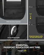 Spigen Life for Passport Card Cover Holder with RFID Blocking Technology Wallet Travel Documents Organizer Protector Accessories, SIM Card Pin Included