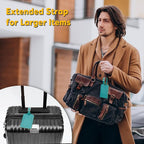 Travelambo Luggage Tags for Suitcases Faux Leather Privacy Protection 6 Pack Bag Tags Travel Accessories Essential, Bright Green