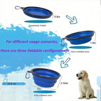Silicone Collapsible Pet Bowl for Travel - Portable, Leak-Proof Dog & Cat Bowl, Easy Clean Collapsible Pet Dish for Hiking, Camping, Car Rides (Blue, 33.8oz)