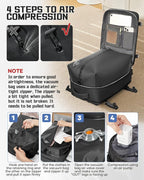 WONHOX Vacuum Seal Backpack for Travel with Air Pump Compression Vacpack Carry on Flight Approved Daypack Laptop Space Saver Bags Storage with Vacuum System 18x14x8 inches Travel Bag Women Men Black