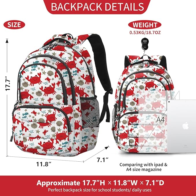 rickyh style School Backpack Travel Bag for Men & Women Lightweight College Back Pack with Laptop Compartmen