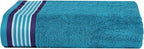 CASA COPENHAGEN He & She 6Pcs 100% Egyptian Cotton Large Designer Towels Gift Set- Indigo - Teal, 550GSM, 2Bath 2Hand 2Washcloths, Bath Towels for Bathroom (Gift Set for Women & Men)