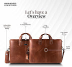 HAMMONDS FLYCATCHER Genuine Leather Laptop Bag for Men, Padded 15.6" Laptop Sleeve, Leather Messenger Bag for Men Briefcases