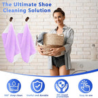 2Pcs Reusable Shoe Washing Machine Bag for Washer and Dryer:Free Up Hands, Prevent Deformation,shoe bag with Zipper Protection Design, Use for all Shoes,Sports Shoes