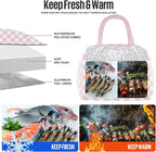 douyadady Lunch Bag Women/Men Lunch Box Women/Men (Pink+White Checkerboard)