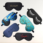 ZIMASILK 100% Natural Silk Sleep Mask Blindfold,Adjustable Super-Smooth Soft Eye Mask for Sleep with Bag(Go Away - Navy Blue)