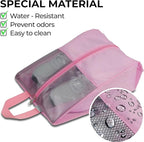 Shoe Bags For Travel, Used As For Storage or Shoe Travel Bag, Featuring Waterproof Nylon Sneaker Bag. (Light Pink, 2 Pack, Large)