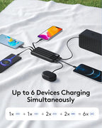 Orfeika Portable Phone Charger, 10000mAh Portable Charger Power Bank with Built-in Cables, Travel Essential Battery Pack Compatible with iPhone, Samsung, Google, iPads, Tablets, etc