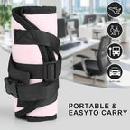 Airplane Foot Rest (Travel Comfortably), Pink Nylon Foot Hammock with Adjustable Metal Frame, Perfect for Airplane, Train, or Office Use