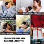 Sleep Mask, Silk Eye Mask for Sleeping with Adjustable Strap, Satin Blackout Sleeping Eye Mask for Men&Women, Comfortable Blindfold Eyeshade for Night Sleep(Black)