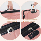 Sweetcrispy Carry on Suitcase, 29IN Luggage with Spinner Wheels, Hard Shell ABS, TSA Lock, Pale Pink