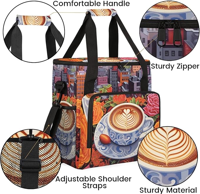 Coffee Maker Travel Bag Compatible with Keurig K-Mini, K-Mini Plus or Other Accessories, Portable Coffee Maker Case with Shoulder Strap for Travel(Bag Only)