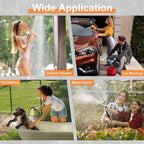 Portable Camping Shower, 7800mAh Rechargeable Outdoor Shower with Digital Display, High-Pressure Pump Bonus Toilet Sprayer, Tool-Free Installation for Hiking, Travel, Beach, Pet & Car Cleaning