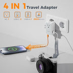 Universal Travel Adapter 20W, TESSAN Ultra Slim International Power Adapter with 2 USB-C 1 USB-A, Travel Plug Adaptor Worldwide for US to European UK Spain Italy England New Zealand (Type C G A I)