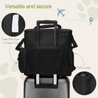 LARIPOP Dog Travel Bag Airline Friendly for Small Medium Large Dogs, Pet Travel Organizer with Collapsible Bowls Food Containers Mat, Waterproof Portable Tote for Dog Outdoor Travel