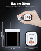 [3Pack/20W] USB C Charger Adapter, Dual-Port PD USBC Wall Charger Block for iPhone 17 Air 16e 16 Pro Max 16Pro 15, Type C Brick Power Box Quick Charge Cargador Cube Base for Samsung Galaxy S25 Ultra