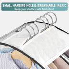 Liuoud Clear Garment Bags for Hanging Clothes 10” Gusseted, Suit Bags for Closet Storage, Hanging Plastic Clothes Cover for Coat, Dress, Fur, Shirt, 4 Pack, 40” Long