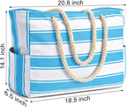 Becokan Beach Bags for Women Large Waterproof Beach Tote Bag Zipper Beach Bags Waterproof Sandproof Swim Pool Bag Large Tote
