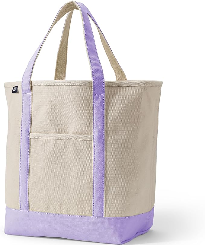 Lands' End Open Top Canvas Tote Bag