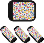 Qilmy Fresh Style Floral Fragments Luggage Handle Wrap 4Pack Luggage Identifiers Tag Comfort Handle Grips Cover for Stroller Suitcase Bag Airplane Travel Accessories1527