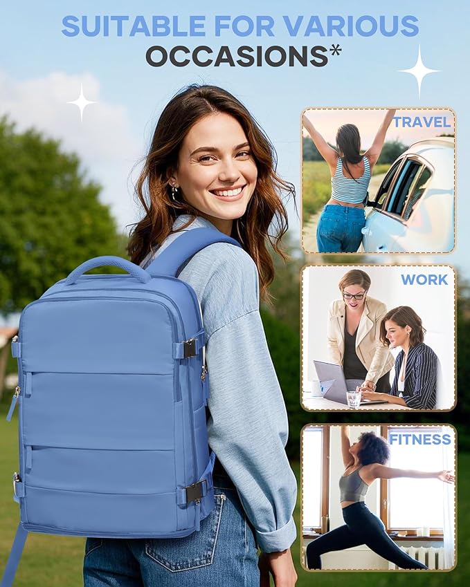coofay Large Travel Backpack For Women Men Airline Approved Carry On Backpack Flight Approved Waterproof Sports Luggage Backpack Casual Daypack Small Hiking Backpacks