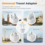 TESSAN 600W Pure Sine Wave 220V to 110V Voltage Converter US to Europe, Universal Travel Adapter with 4 USB Ports PD 35W QC 30W, EU/UK/AU/IT/India Plug Adaptor, Step Down Transformer Power Converters
