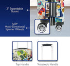 FUL Disney Stamps 22 Inch Carry On Luggage, Hardshell Rolling Suitcase with Spinner Wheels, Multi