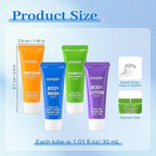 25 Set 4-IN-1 Travel Size Hotel Toiletries Bulk,100 Pack 30ml/1 fl oz Mini Hotel Toiletries with Body Wash,Shampoo,Conditioner,Body Lotion Guest Supplies Bulk for Homeless,Motel,Charity