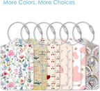 Fintie Luggage Tags, Privacy Cover ID Label with Stainless Steel Loop and Address Card for Travel Bag Suitcase, Polychrome Blooms (2 Piece)