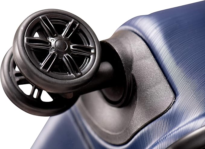 NONSTOP NEW YORK Luggage Expandable Spinner Wheels hard side shell Travel Suitcase Lightweight, TSA Lock, Double USB Port (Navy, Checked-Large 28-Inch)