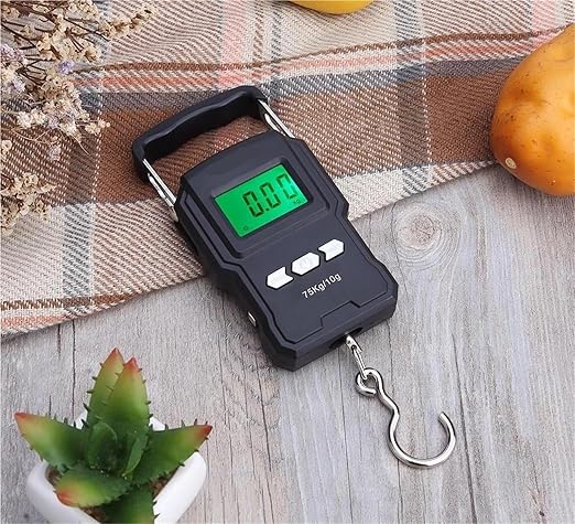 Luggage Weight Scale, 3pcs 75kg/10g Tape Measure Digital Scale Portable Digital Backlight Fishing Hanging Hook Scale with Ruler,for Travel