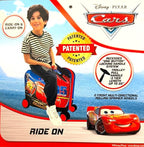 Fast Forward Ride-On 18" Suitcase For Kids/Tow-Along Toddler Carry-On Luggage With Wheels (Cars II)