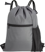 HOLYLUCK Men & Women Outdoor Sport Gym Sack Waterproof Drawstring Backpack Bag (Standard with drawstring, dark grey)