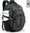 Swissdigital Laptop Backpack with USB Charging Port, Travel Backpack Fits 15.6 inches Computer, 31L Backpack for Men, Gray Leopard | SD803-101