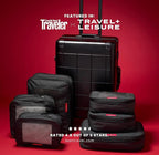 LeanTravel Premium Compression Packing Cubes for Travel - Suitcase Organizer Bags with Double Zipper & Breathable Mesh Panel - Space Saving Carry On Luggage Essentials (4-Pack, Black)
