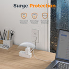 TESSAN Short Extension Cord 0.5Ft, Flat Plug Outlet Extender Surge Protector with 4 Widely AC with 3 USB Ports (1 USB C), Multi Plug Small Power Strip for Travel, Home, College Dorm Essentials, White