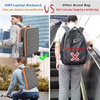 ZINZ Slim & Expandable Laptop Backpack Water Resistant Backpack Travel Backpack Compatible with MacBook Air/Pro/Neo 13-14 inch, XPS 13/14, Surface 13.5" and Most 13-14 Notebooks，G01OG01