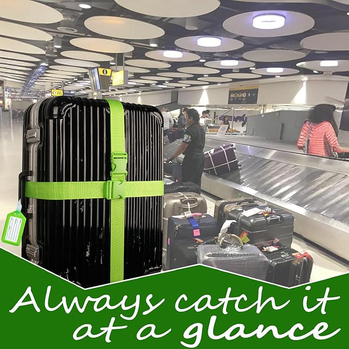 Ultra Long Heavy Duty Luggage Straps for Suitcases/Uprights/Duffels/Bags, 79" Adjustable Travel Packing Belts for Cargo Safety, Sturdy Baggage Strap Belts Multi-Pack